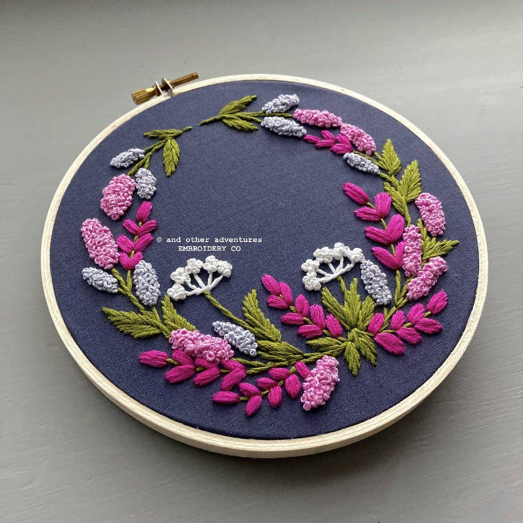 Hand Embroidery Kit - Kensington Periwinkle