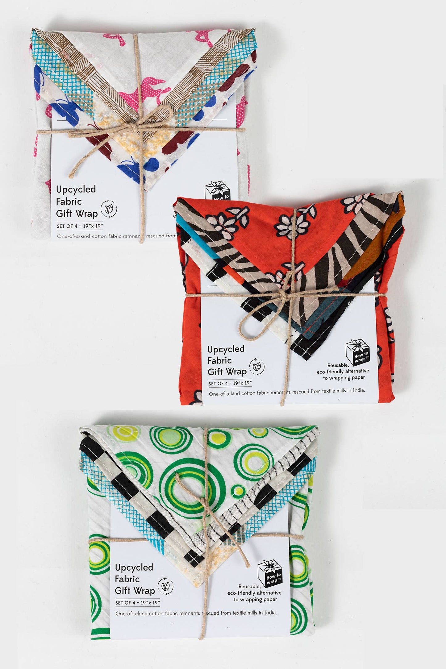 Upcycled Mixed Floral Gift Wrap Set