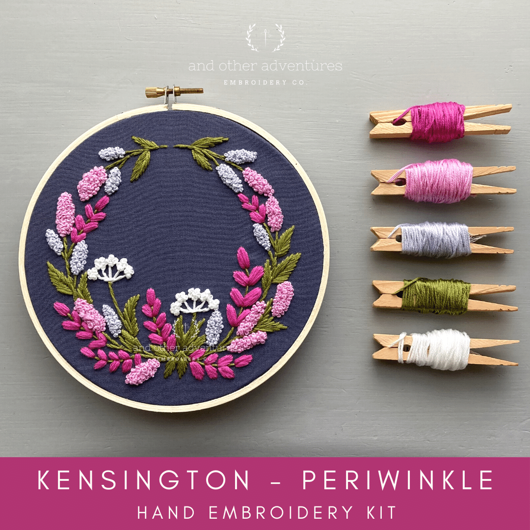 Hand Embroidery Kit - Kensington Periwinkle