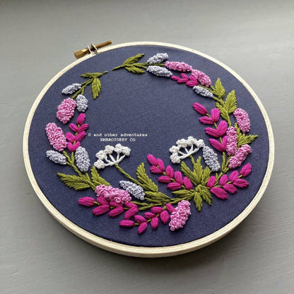 Hand Embroidery Kit - Kensington Periwinkle