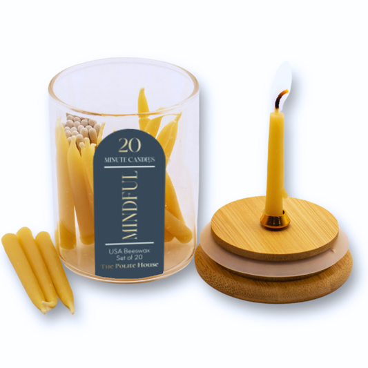 Intentional Beeswax Candle Set (20 Minute Mindfulness)