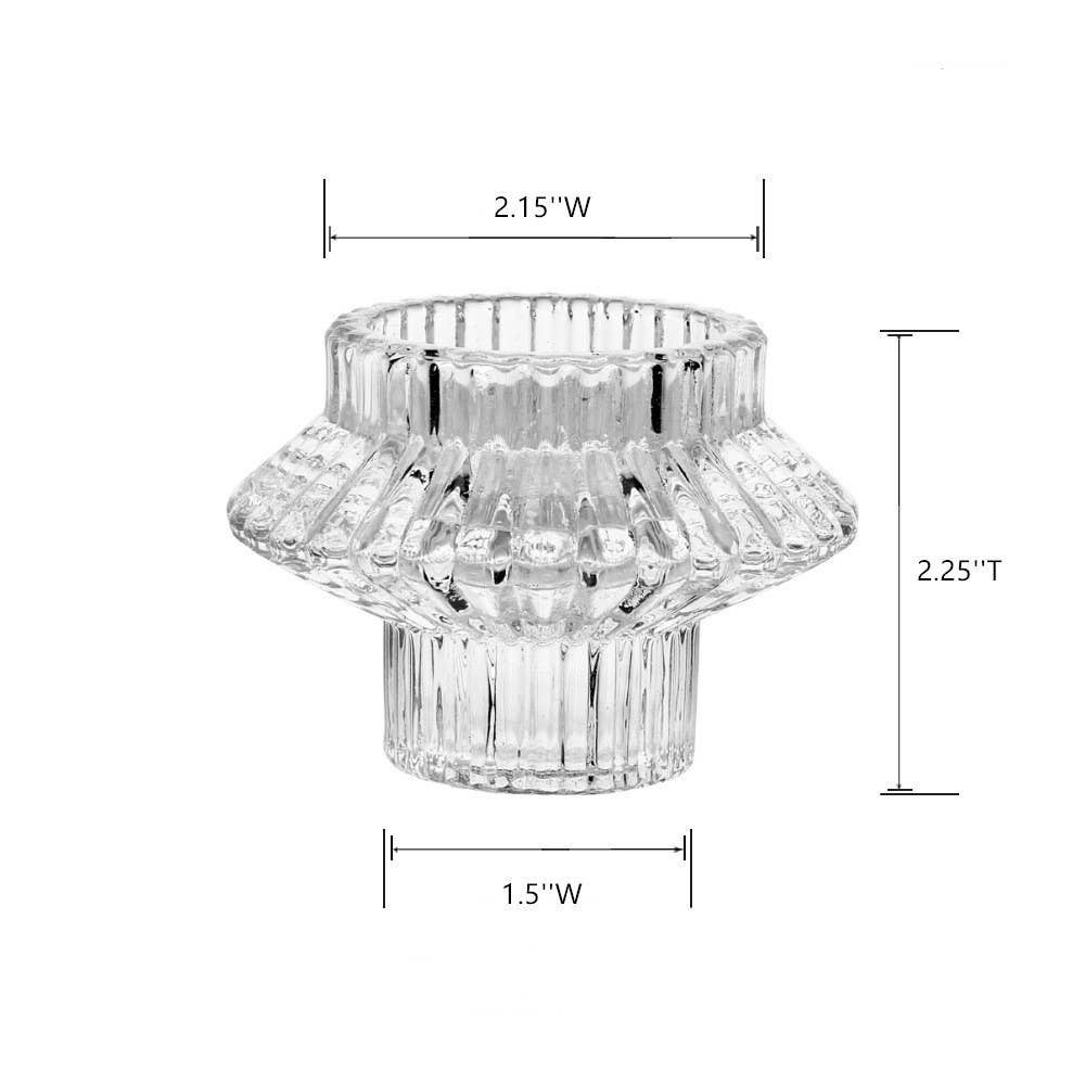 crystal tea light/taper candleholder