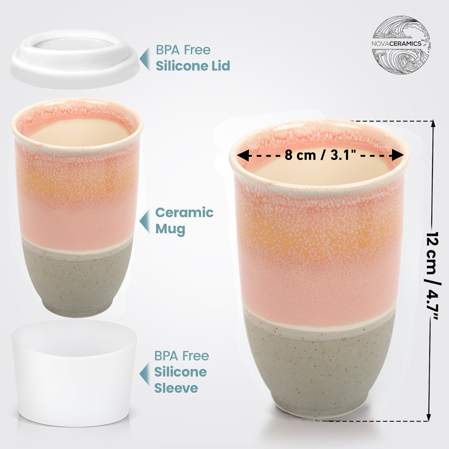 Afterglow Ceramic Mug with Lid