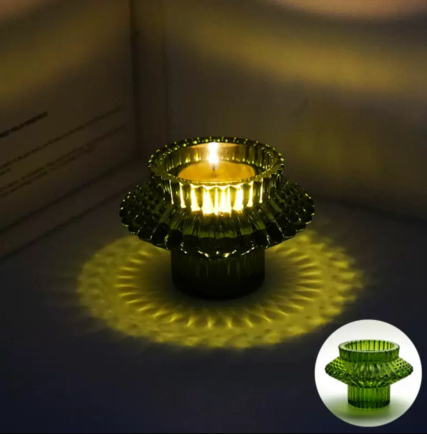 crystal tea light/taper candleholder