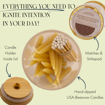 Intentional Beeswax Candle Set (20 Minute Mindfulness)