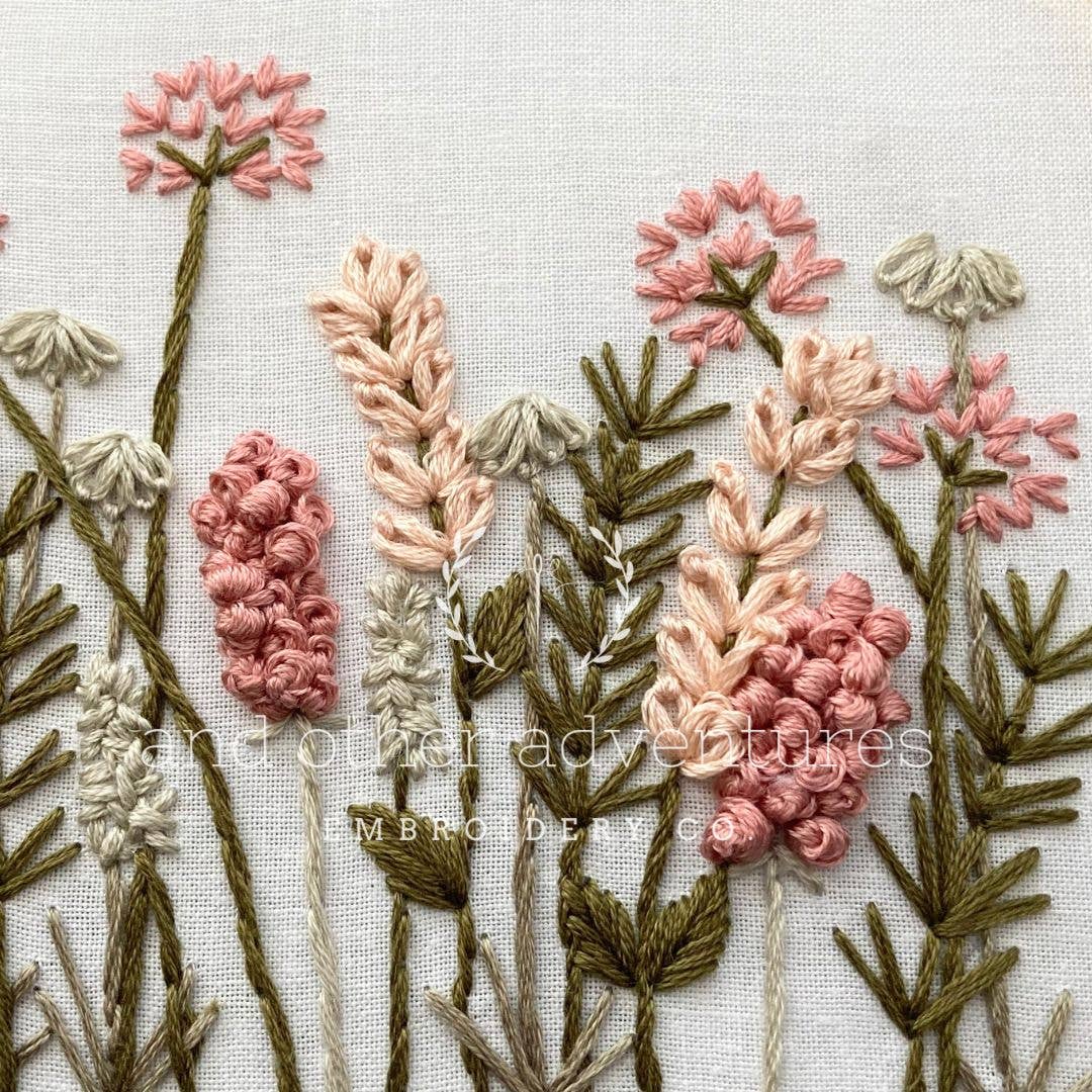 Hand Embroidery Kit - Meadow in Blush & Olive